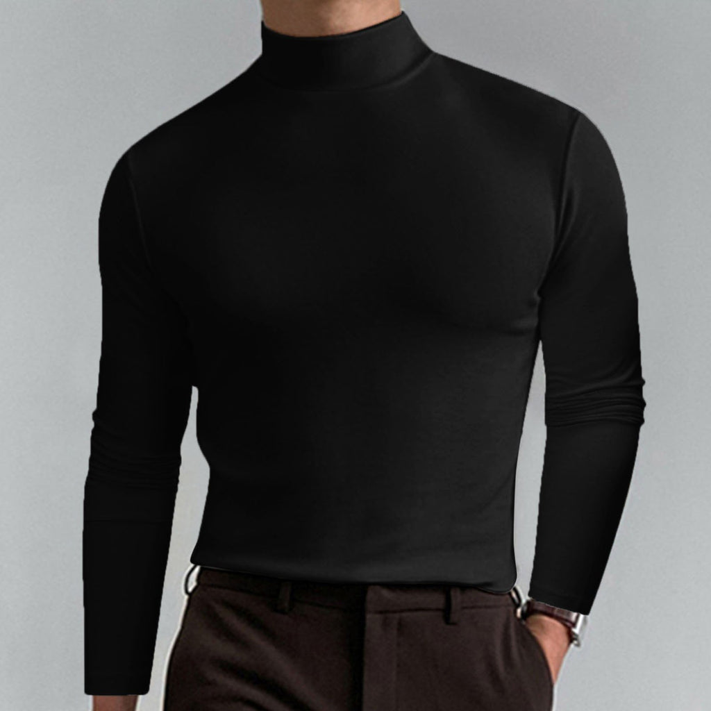 Herren Rollkragenpullover Slim Fit Langarm