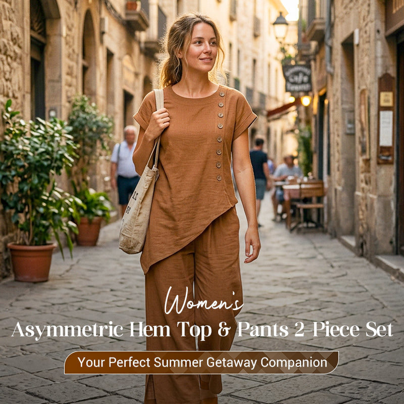 Asymmetrisches Urban-Top und weite Hose